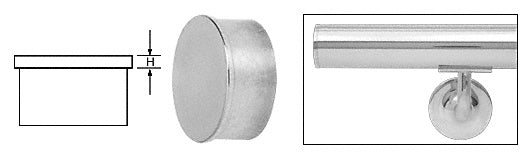CRL Stainless Flat End Cap for 1" Round Tubing