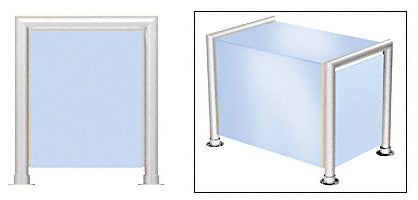 CRL Elegant 146 Series 1-1/2" Tubing Glass On Top, Front, and One End or Both Ends Sneeze Guard