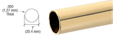 CRL Polished Brass 1" Diameter Round .050" Tubing - 216" *DISCONTINUED*