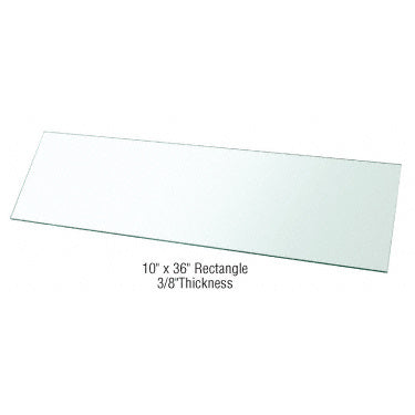 CRL Rectangle CLear Glass Tempered Shelf - 3/8" 1/4" Additional Image - 1