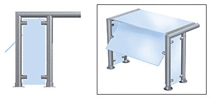 CRL Contemporary 302 Series 1-1/2" Tubing Glass On Top, Front, and One or Both Ends Moveable Glass Sneeze Guard
