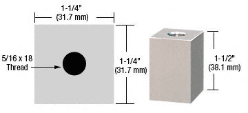 CRL 1-1/4" Square Standoff Base 1-1/2" in Length