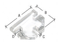 CRL Clear Acrylic -Way Heavy Glass Connector for 3/8" Glass *DISCONTINUED*