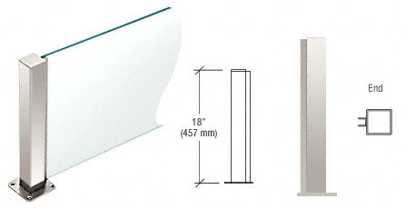 CRL 18" High 1-1/2" Square PP43 Plaza Series Counter/Partition End Post