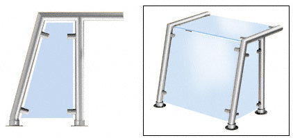 CRL Contemporary 212 Series 1-1/2" Tubing Glass On Top, Front, and One or Both Ends Sneeze Guard