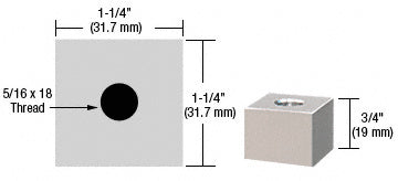 CRL 1-1/4" Square Standoff Base - 3/4" in Length