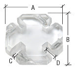 CRL Clear Acrylic 4-Way Heavy Glass Connector for 1/2" Glass *DISCONTINUED*
