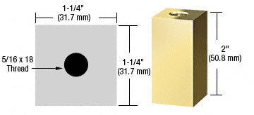CRL 1-1/4" Square Standoff Base 2" in Length