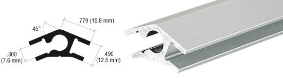 CRL Satin Anodized Aluminum 45 Degree Upright Extrusion *DISCONTINUED*