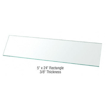 CRL Rectangle CLear Glass Tempered Shelf - 3/8" 1/4"