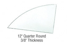 CRL 12" Quarter Round Tempered Glass Shelf - 3/8", 1/4"