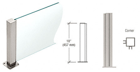 CRL 18" High 1-1/2" Square PP43 Plaza Series Counter/Partition Corner Post