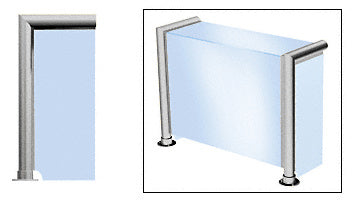 CRL Elegant 140 Series 1-1/2" Tubing Glass On Top, Front, and One End or Both Ends Sneeze Guard