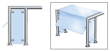 CRL Contemporary 302 Series 1-1/2" Tubing Glass On Top, Front, and One or Both Ends Moveable Glass Sneeze Guard