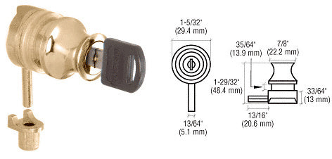 CRL Keyed Alike Plunger Lock for 3/8" Glass