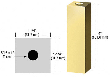CRL 1-1/4" Square Standoff Base 4" in Length