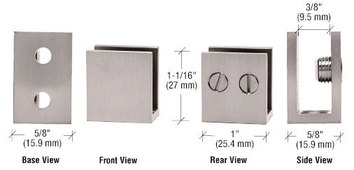 CRL Double Set Screw Clamp for 1/4" to 5/16" Glass