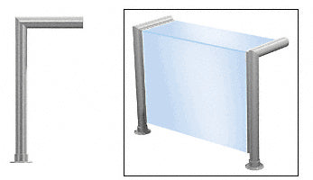 CRL Elegant 139 Series 1-1/2" Tubing Glass On Top and Front Only Sneeze Guard