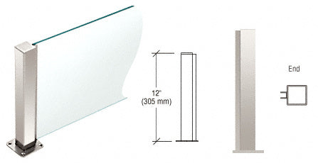 CRL 12" High 1-1/2" Square PP43 Plaza Series Counter/Partition End Post