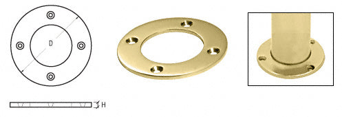 CRL Round Base Plate for 1-1/2" Round Tubing