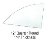 CRL 12" Quarter Round 1/4" Clear Tempered Glass Shelf - 5/Pk *DISCONTINUED*