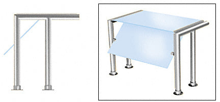 CRL Contemporary 301 Series 1-1/2" Tubing Glass On Top and Front Only Moveable Glass Sneeze Guard