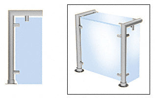 CRL Brushed Stainless Contemporary 206 Series 1-1/2" Tubing Glass On Top, Front, and One or Both Ends Sneeze Guards