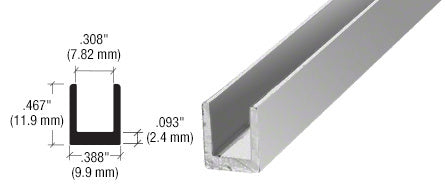 CRL 1/4" Single Aluminum U-Channel