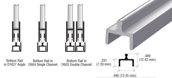 Single Bottom Railing CRL Aluminum Single Bottom Rail