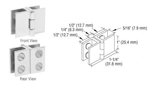 CRL 1" Glass-to-Glass Out-Swing Set-Screw Hinge