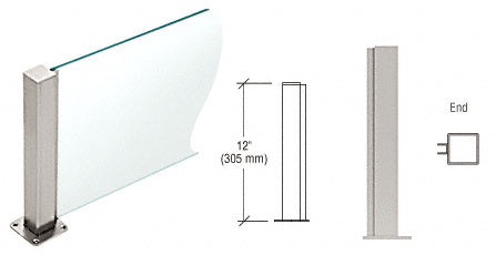 CRL 12" High 1-1/2" Square PP43 Plaza Series Counter/Partition End Post