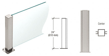 CRL 1-1/2" Square PP43 Plaza Series Counter/Partition Post for 3/8" (10 mm) Glass Additional Image - 1