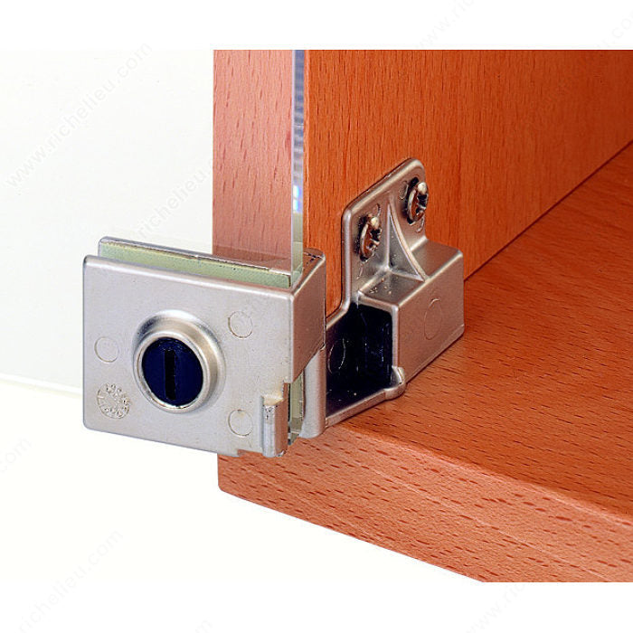 Snap-In Hinge for Glass Door Recessed Within Furniture/Cabinet