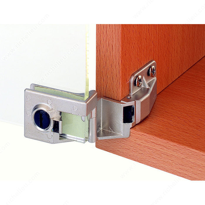 Surface Mounted Hinge with Snap Closure for Half-Overlay Glass Doors for Furniture/Cabinet
