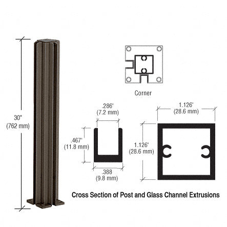 CRL 30" Corner Design Series Partition Post