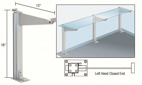 CRL 18" High Partition Post with 12" Deep Top Shelf Additional Image - 8