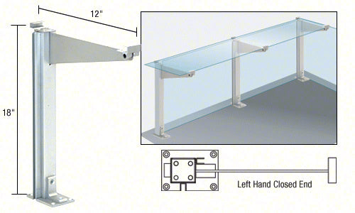 CRL 18" High Partition Post with 12" Deep Top Shelf Additional Image - 9