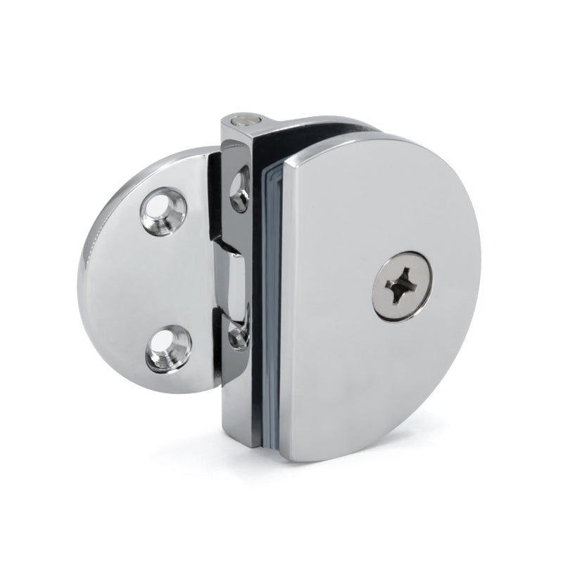 FHC Half Round Series Hinges For 1/4" To 5/16" Glass - Chrome - 2pk