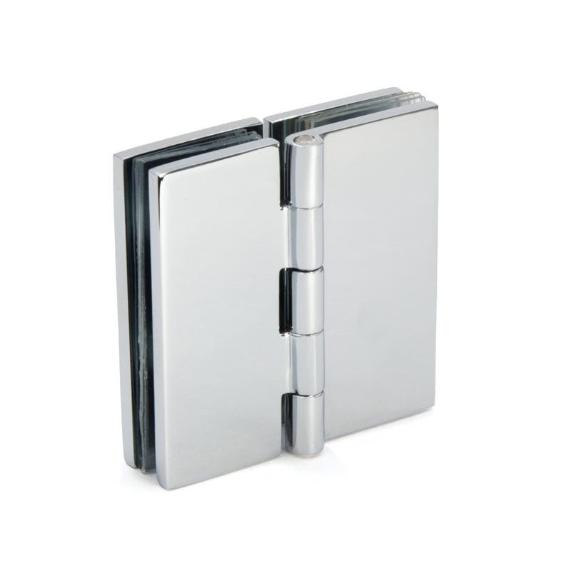 FHC 180 Degree Glass-To-Glass Hinges For 1/4" To 5/16" Glass - Chrome - 2pk