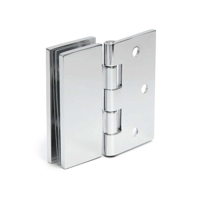 FHC Double Wall-To-Glass Hinges For 1/4" To 5/16" Glass - Chrome - 2pk