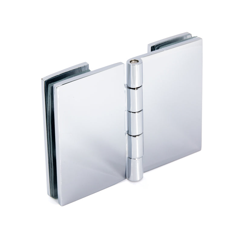 FHC Double 90 Degree Glass-To-Glass Hinges For 1/4" To 5/16" Glass - Chrome - 2pk