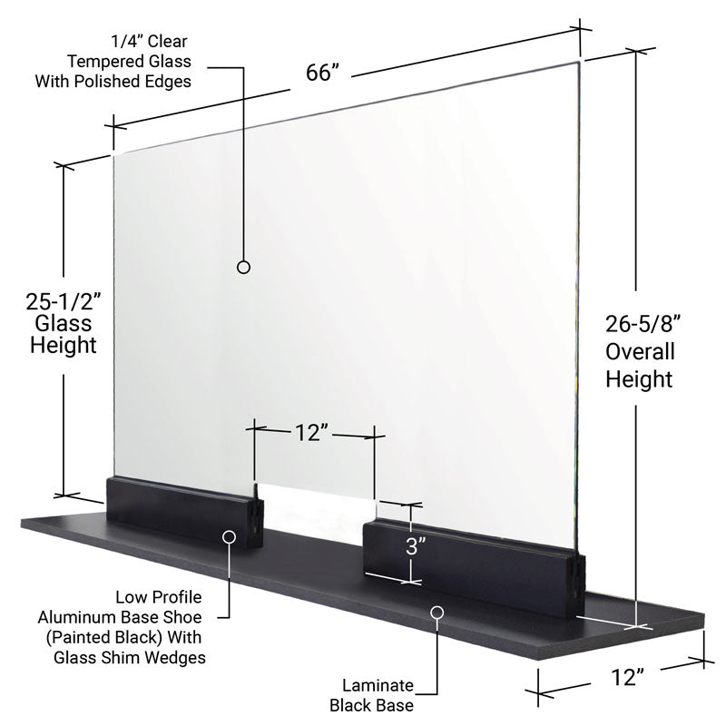 FHC Corona Guard Screen/Partition Kit - 26-5/8" Tall - 1/4" Glass Additional Image - 15